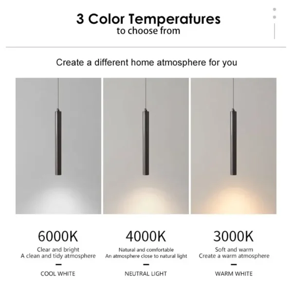 Nordic LED Cord Pendant Lighting for Kitchen Bedside Adjustable Line Suspended Hanging Lamps Chandelier