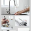 Stainless Steel Kitchen Faucet Single Hole Pull Out Spray 360° Swivel Sink Faucet High Arc Modern Design