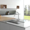 Kitchen Faucet Flexible Pull Out 2 Modes Nozzle Hot Cold Water Mixer Tap Deck Mounted Sprayer and Stream SUS 304 Faucets