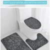 Se9b56fb764e044818d3dd7214d5d37b9Y.webp 1 Set of Solid Color Simple Bathroom Water-absorbing and Non-slip Floor Mat Stone Pattern, Comfortable and Soft, Three-piece Set