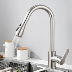 Kitchen Faucets 304 stainless steel Pull Out Kitchen Sink Water Tap Deck Mounted Mixer Stream Sprayer Head Hot Cold Taps