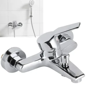 Shower Faucet Made of Alloy Material, Wall-Mounted Triple Mixer Faucet, Comfortable to Hold, Suitable for Home Bathroom