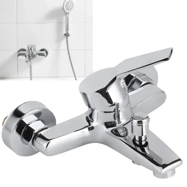 Shower Faucet Made of Alloy Material, Wall-Mounted Triple Mixer Faucet, Comfortable to Hold, Suitable for Home Bathroom