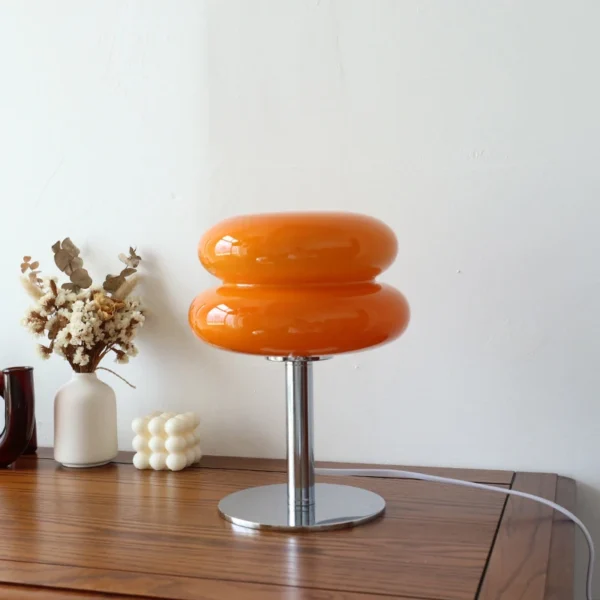 Macaron Glass Table Lamp Trichromatic Dimming Living Room Atmosphere Lamps Eye Protection Decor