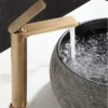 Basin Faucets Antique Bronze Bathroom Faucet Hot & Cold Brass Bathroom Sink Faucet Deck Mounted Lavotory Faucet  Mixer Water Tap