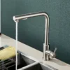 Kitchen pull-out faucet 304 stainless steel hot and cold faucet black sink faucet with two levels of water outlet