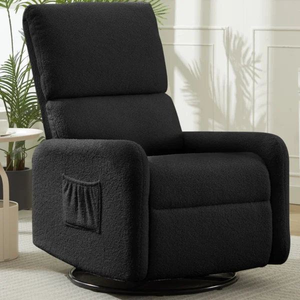 360 Degree Swivel Glider Chair, Rocking Armchair with Side Pocket