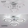 Modern Pendant Light Led Crystal Ring Ceiling Lamp Living Dining Room