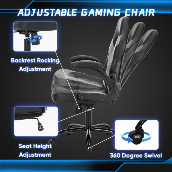 Ergonomic Office Computer Home Gaming Desk Chair Adjustable PU Leather