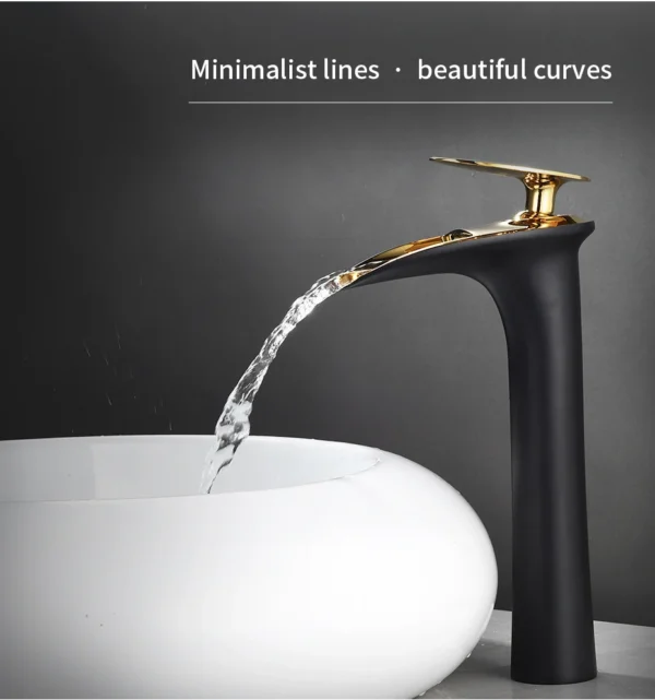 Modern White Bathroom Faucet Waterfall faucets Single Hole Cold and Hot Water Tap