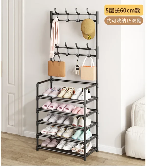 Multi-layer Door-mounted Shoe Hat Rack - Simple Assembly Household Integrated Multi-functional Storage Cabinet for Home Use