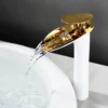 Modern White Bathroom Faucet Waterfall faucets Single Hole Cold and Hot Water Tap