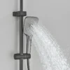 Gun Grey Piano Digital 4 Function Shower Set Bathroom Faucets Hot Cold Waterfall Digtial Display Tap Rainfall Shower System