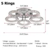 Modern Pendant Light Led Crystal Ring Ceiling Lamp Living Dining Room
