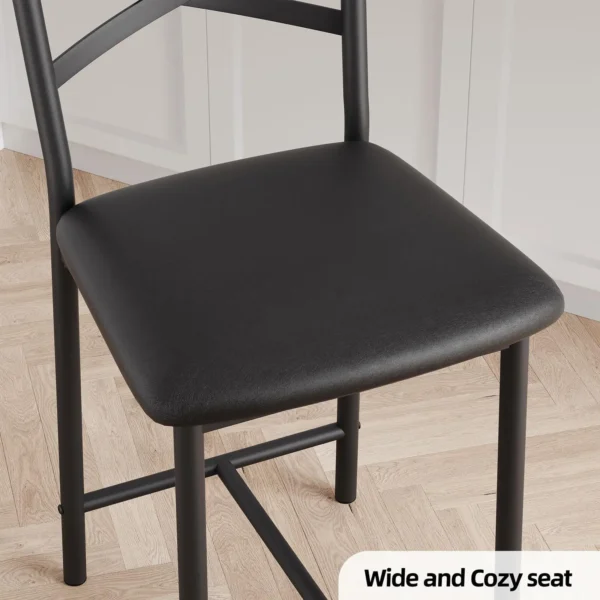 Bar Stools Set of 4, Counter Height Bar Chairs with Back and Thick Cushion, 26 Inch