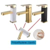 Gold faucet bathroom faucet metal stainless steel handle hot and cold mixer faucet square faucet beautiful bathroom