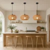 Sf36cfb56947a4f6ca4ab1e6a9f061c1eC.webp 11.8 Inch Boho Wicker Pendant Light, Hand Woven Rattan Hanging Light Fixture with Adjustable 59in Cord