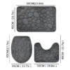 Sf52ff54e775b4b7f9c9b494114ba14fbc.webp 1 Set of Solid Color Simple Bathroom Water-absorbing and Non-slip Floor Mat Stone Pattern, Comfortable and Soft, Three-piece Set