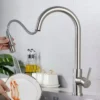 Kitchen Faucet Flexible Pull Out 2 Modes Nozzle Hot Cold Water Mixer Tap Deck Mounted Sprayer and Stream SUS 304 Faucets