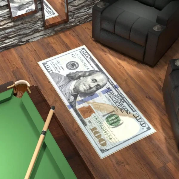 Sf8e6ca3bf37a42a499f6daf8fd9257e7F-1.webp Money Rugs 100 Dollar Bill Runner Cool Area Rug For Living Room Kitchen Rug Laundry Runner Rug Bedroom Bathroom Mat (20" X 47")