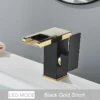 Luxury LED Color Changing Waterfall Basin Sink Faucet Single Handle Deck Mounted Hot and Cold Mixer Taps