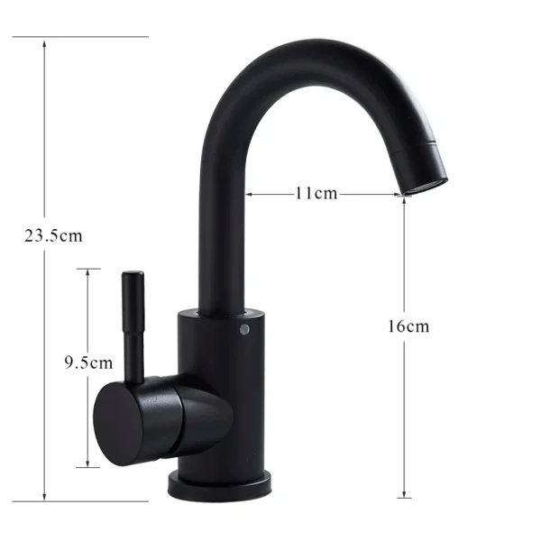 Bathroom Basin Faucet Hot and Cold Wash Mixer Faucet 360 Rotating Sink Faucet Bathroom Single Handle Faucet 304 Stainless Steel