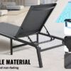 SucceBuy Chaise Lounge Chair Outdoor Aluminum Patio LoungeFolding Pool Lounge Recliner Full Flat for Patio Beach Pool