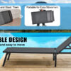 SucceBuy Chaise Lounge Chair Outdoor Aluminum Patio LoungeFolding Pool Lounge Recliner Full Flat for Patio Beach Pool