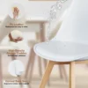 Leather Dining Chairs Set of 4 Wooden Legs Lounge Chair for Home Kitchen Comfortable Sponge Cushion Living Room Chair
