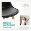 Leather Dining Chairs Set of 4 Wooden Legs Lounge Chair for Home Kitchen Comfortable Sponge Cushion Living Room Chair