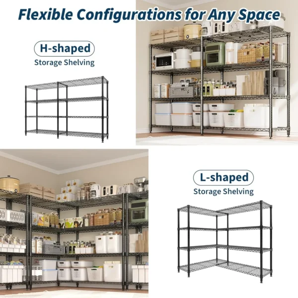S0bb4e021e4e64ba7a634055d0c6c3a03Y.webp Heavy Duty Storage Shelves 4/5 Tiers Metal Shelving Unit Adjustable Organization Pantry Shelves for Kitchen Garage Commercial