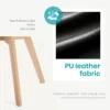 Leather Dining Chairs Set of 4 Wooden Legs Lounge Chair for Home Kitchen Comfortable Sponge Cushion Living Room Chair