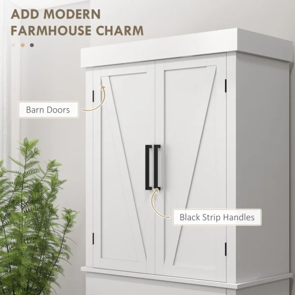 Tall Kitchen Pantry Storage Cabinet with Barn Doors and Drawer, 72"