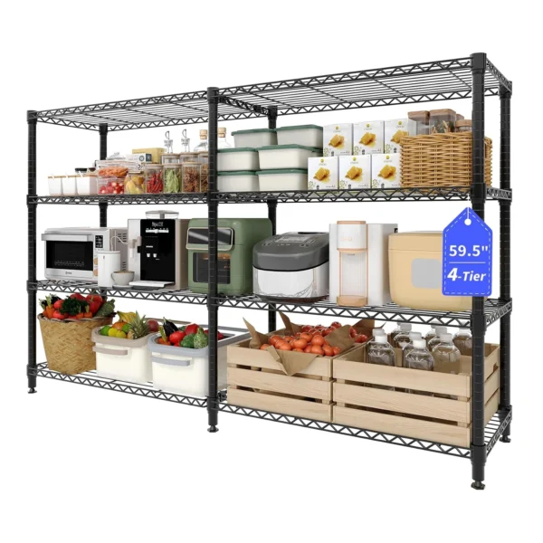 S25f26be1738e44dea46335262b639bcfr.webp Heavy Duty Storage Shelves 4/5 Tiers Metal Shelving Unit Adjustable Organization Pantry Shelves for Kitchen Garage Commercial