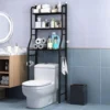 3-Tier Over the Toilet Storage, Metal Bathroom Shelve, Over Toilet Bathroom Organizer, Space Saver Bathrooms Shelve for Restroom Laundry Balcony