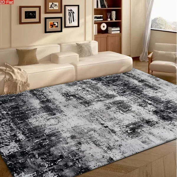 S3060fe0d46df42b9a16afe00aa3fbfadY.webp Stroke Abstract Area Rug Grunge Distressed Non‑Slip Carpet Floor Mat for Living Room Bedroom Home Decor