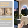 Bathroom Mirror LED Wall Mounted Vanity Mirror with 3 Lighting Colors, Touch Sensor, Anti-Fog, Backlit Light, Irregular Pebble Shape