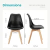Leather Dining Chairs Set of 4 Wooden Legs Lounge Chair for Home Kitchen Comfortable Sponge Cushion Living Room Chair