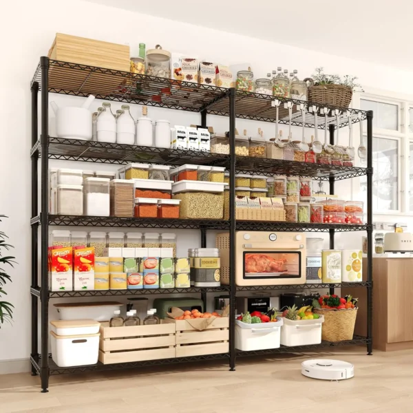 S3e17d590d29d4aa1893d7ce4e801f85ay-1.webp Heavy Duty Storage Shelves 4/5 Tiers Metal Shelving Unit Adjustable Organization Pantry Shelves for Kitchen Garage Commercial
