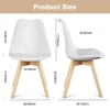 Leather Dining Chairs Set of 4 Wooden Legs Lounge Chair for Home Kitchen Comfortable Sponge Cushion Living Room Chair