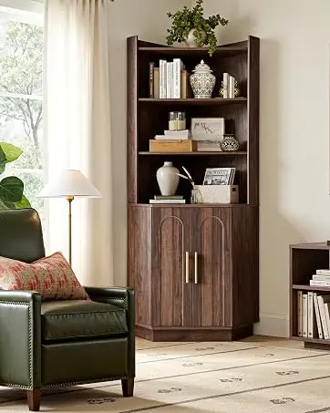Wine Bar Cabinet, Mid Century Modern Sideboard, Wood Texture, 31.5", Dining Room, Living Room, Kitchen