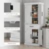 Tall Kitchen Pantry Storage Cabinet with Barn Doors and Drawer, 72"