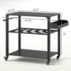 Three-Shelf Outdoor Grill Cart, Movable Food Prep Table on Wheels