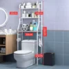 3-Tier Over the Toilet Storage, Metal Bathroom Shelve, Over Toilet Bathroom Organizer, Space Saver Bathrooms Shelve for Restroom Laundry Balcony