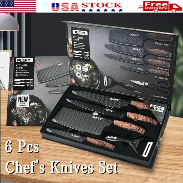 Kitchen Knife Set Stainless Steel Knife, 6-Piece Kitchen Tool Set, Fruit Knife, Essential Cooking Tools for Restaurants