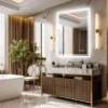 S62bd80e3235f4f0e8ba95a895ebce3c2Q.webp LED Bathroom Mirror, Frameless Backlit Vanity Mirror, Dimmable 3-Color Light, Anti-Fog, Touch Sensor