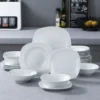 24-Piece Ceramic Porcelain Tableware Dinner Set Cereal Bowls Soup Dessert Plate Dinnerware Serive for 6 Person