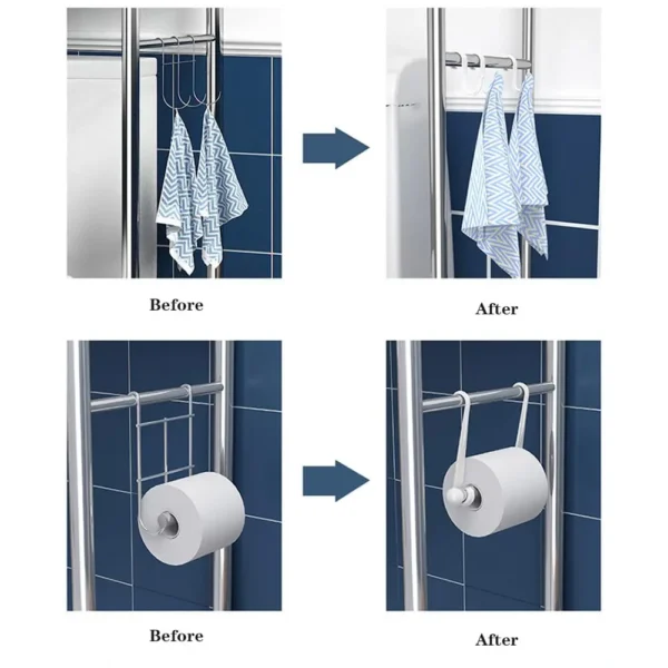 3-Tier Over the Toilet Storage, Metal Bathroom Shelve, Over Toilet Bathroom Organizer, Space Saver Bathrooms Shelve for Restroom Laundry Balcony