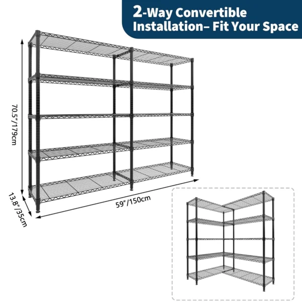 S6fcf0a3863fa4815a647bca42fa76673u-1.webp Heavy Duty Storage Shelves 4/5 Tiers Metal Shelving Unit Adjustable Organization Pantry Shelves for Kitchen Garage Commercial