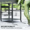 Three-Shelf Outdoor Grill Cart, Movable Food Prep Table on Wheels